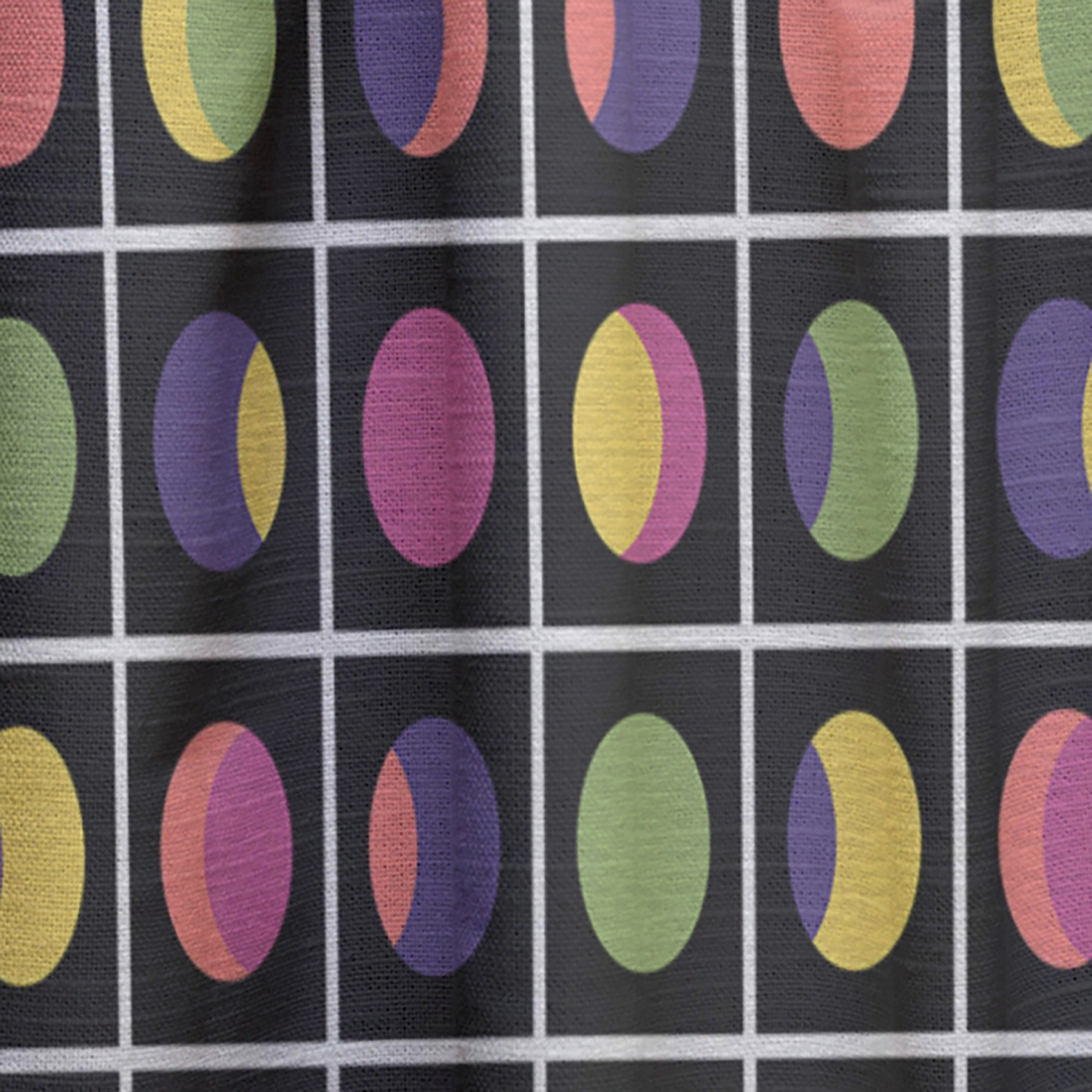 Designart 'Circular Moons Retro Pattern' Mid-Century Modern Curtain Panel