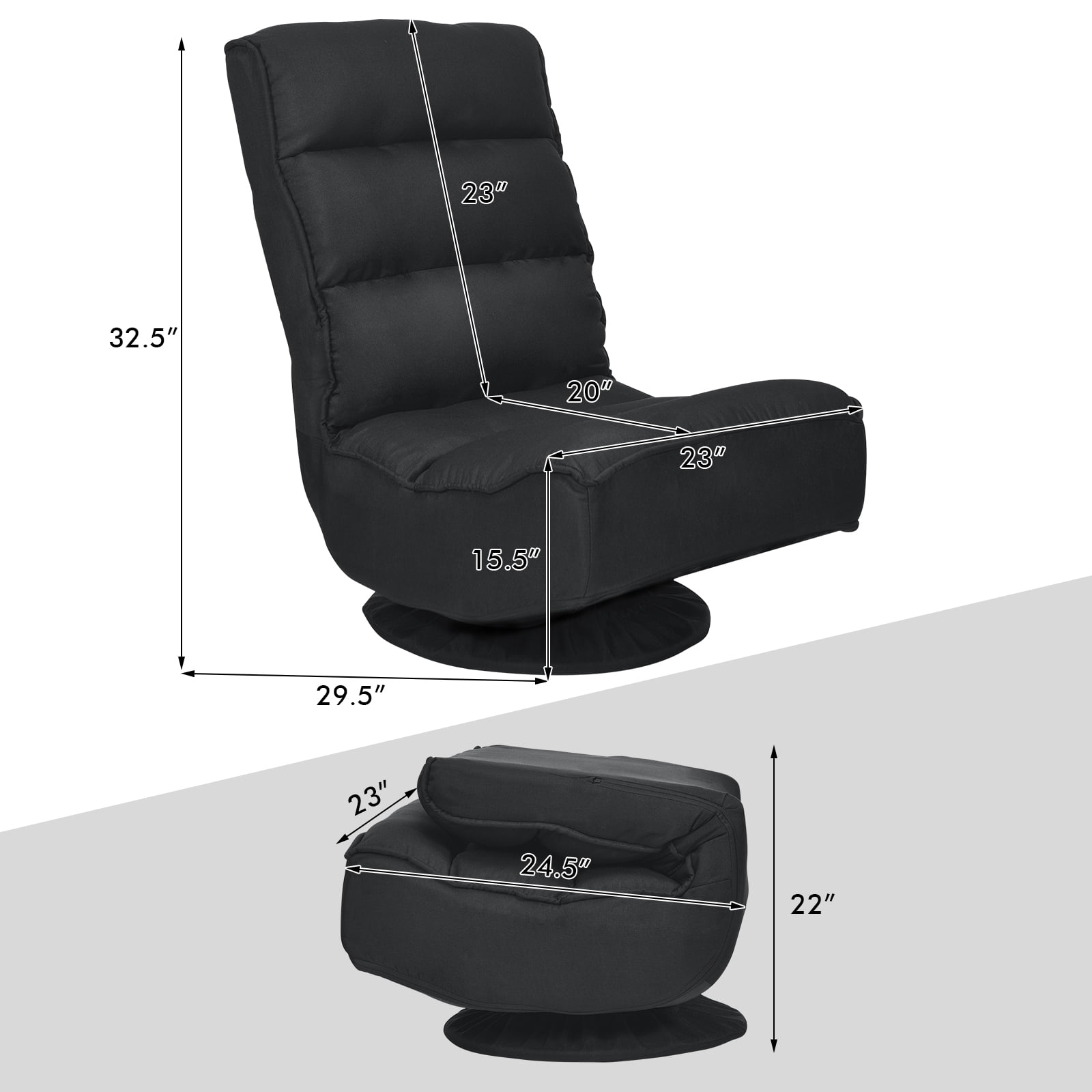 Giantex Rotatable Floor Chair, Foldable Floor Chair, Floor Seat Cushion, Lazy Sofa for Meditation, Yoga, Ideal for Home & Office