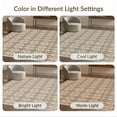 thumbnail image 5 of ODIKA 9'x12' Tan Blue Natural Design Washable Area Rug Intricate Geometric Pattern, Machine Non-Slip, Chair-Friendly for Dining Room, Basement, Large Office, 5 of 5
