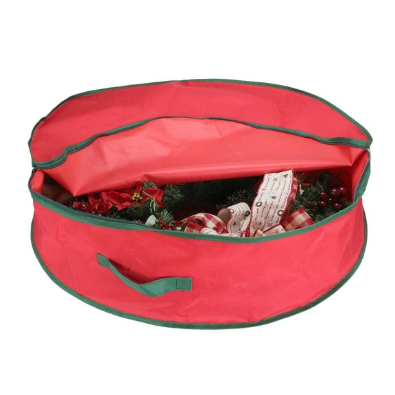 Northlight Zippered Christmas Wreath Storage Bag with Handle - 24"