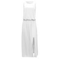 thumbnail image 4 of Robe Décontractée pour Femmes Robe d'Été pour Femmes Sans Manches Col Robes Maxi Couleur Unie Robe à Fente Vêtements pour Femmes G AG, 4 of 6