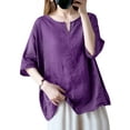 thumbnail image 3 of ZANZEA Women Summer Half Sleeve Solid Color Streetwear Top Blouses, 3 of 5