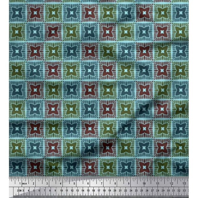 Soimoi Poly Georgette Fabric Flower Artistic Decor Fabric Printed Yard 52 Inch Wide