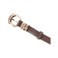 thumbnail image 3 of CTM Skinny Leather Dress Belt with Keeper Detail (Women), 3 of 4