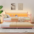 thumbnail image 2 of Acekid Daybed with Trundle, Metal Twin Trundle Bed with Charging Station & LED Lights, Sofa Beds Frame with Pull Out Bed for Living Room, Guest Room, Apartment, Small Spaces, 2 of 7