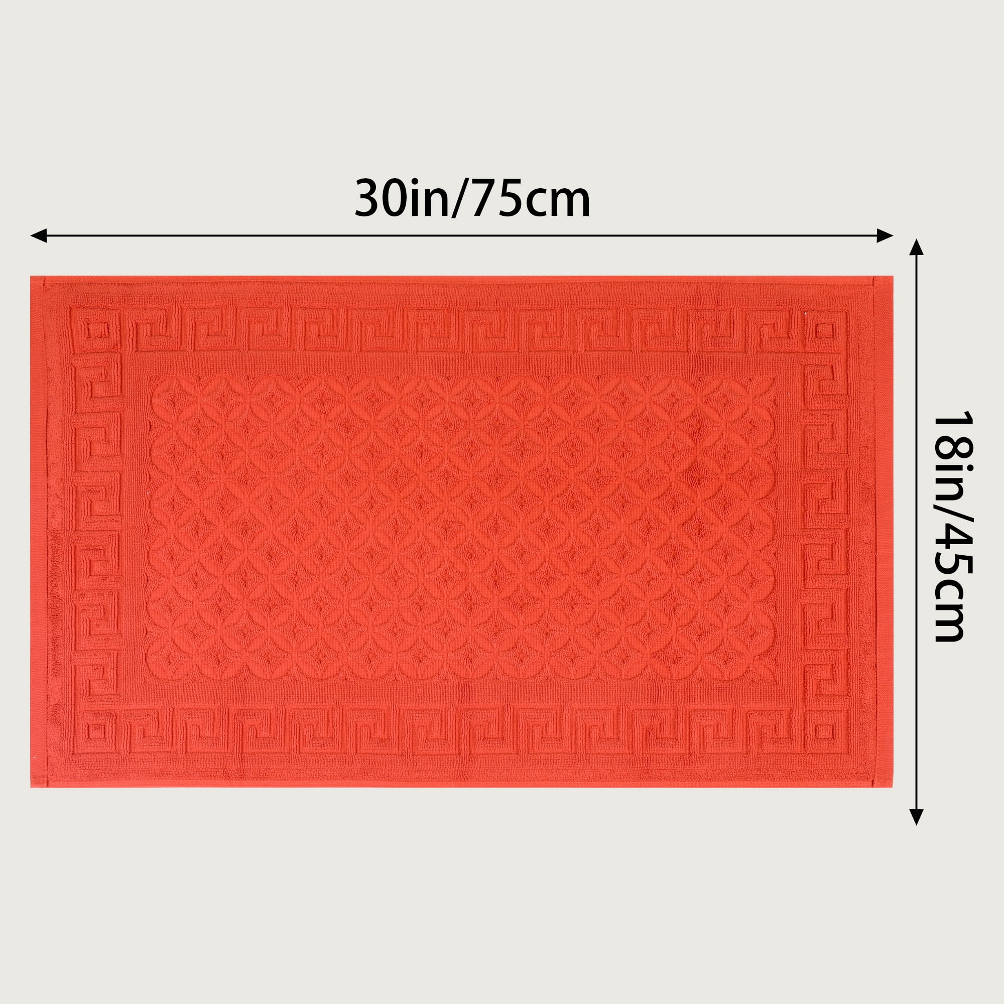 Unique Bargains Cotton Bath Mat Soft Bathroom Rug Absorbent Floor Towel Mats Orange
