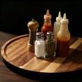 thumbnail image 6 of Siloon 10 Inch Round Wooden Decorative Serving Tray for Coffee Table and Home Decor, Round Wood Tray for Table Centerpiece, Small Candle Tray, Acacia, Appetizer Charcuterie Board, 6 of 7
