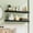 Black, variant on Tomnk 2pcs Rustic Floating Shelves for Wall, 22.5in Bathroom Kitchen Wood Shelves for Farmhouse Wall Decor, Rustic Brown