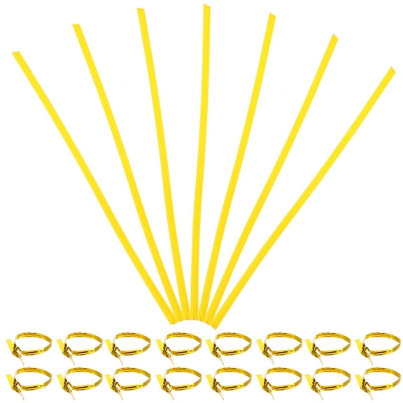 STRANDCHIC Golden Iron Wire Bread Ties for Food Bags, Ties for Kitchen, Bakery, and Household Use, 100 Pieces
