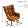 thumbnail image 2 of 300Lbs Load-Bearing Nursery Glider Rocking Chair, Teddy Upholstered, High Backrest & Armrests, Side Pockets, Padded Seat, High Backrest, Armrests, Metal Legs & Wood Base for Living Room, Bedroom, 2 of 8