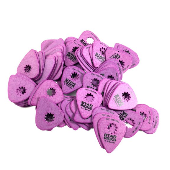 Everly Star Guitar Picks  72 Pack  1.14mm  Purple