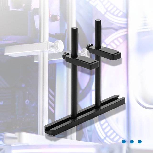Aluminum Alloy Video Card Holder Dual Pole Graphic Card Bracket for 8/12cm Fans