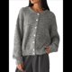 thumbnail image 3 of Suéteres Tipo Cárdigan con Botones para Mujer, de Larga, Cuello Redondo, de Punto Suave y Holgado, para Otoño. Flor Gris L, 3 of 8