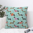thumbnail image 4 of Fuzoiu Christmas Dachshund Print Square Pillow Cover,Hidden Zipper Design,Luxury Square Pillow Case, Throw Pillow,Couch Cushion-12"x12", 4 of 7