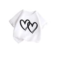 thumbnail image 2 of Lullu Girl's Hearts Print Short Sleeve Crew Neck T-Shirt Summer Casual T Shirt, Sizes 3-12, 2 of 4