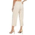 thumbnail image 5 of HDE Women's Pull On Linen Capri Cropped High Waisted Pants Khaki Sand - XL, 5 of 7