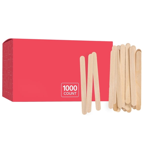 4.5 Inch Wooden Popsicle Sticks, 1000 Count Natural Wood Craft Sticks, for DIY Crafts, Ice Cream Treats, Waxing Supplies, Tongue Depressors, School Projects, Home Activities, Beige
