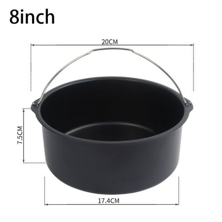 

Mittory 8 Inch Non Stick AirFryer Cake Mold Barrel Baking Pan Tray Frying Basket