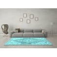 thumbnail image 3 of Ahgly Company Indoor Square Abstract Light Blue Contemporary Area Rugs, 7' Square, 3 of 4