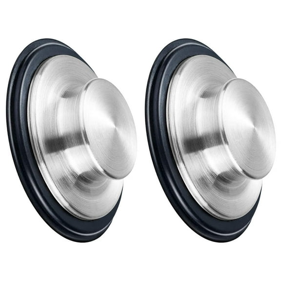 Raindrops Universal Kitchen Sink Stopper Stainless Steel Rubber Water Holding Silver 2Pcs