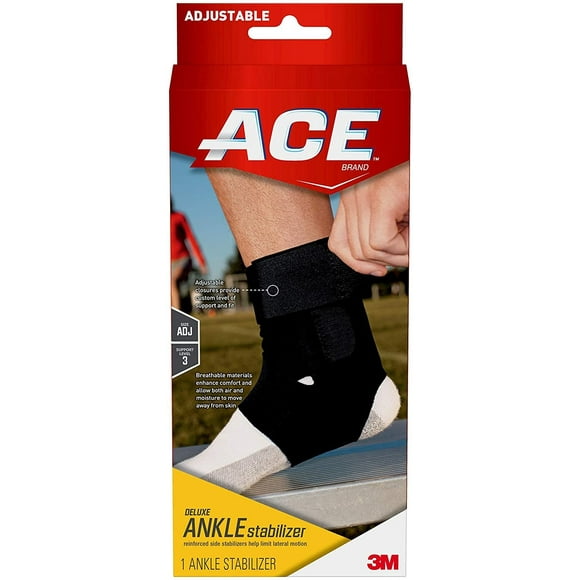 ACE de Luxe Stabilisateur de Cheville, Soutien pour Cheville Entorse Ou Foulée, Taille Unique Convient à la Plupart, Noir