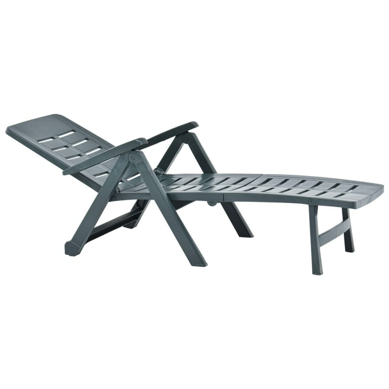 Green plastic sun loungers with wheels hotsell