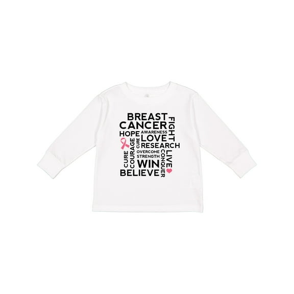 Inktastic Breast Cancer Awareness Month Saying Boys or Girls Long Sleeve Toddler T-Shirt