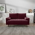 thumbnail image 6 of Pemberly Row Contemporary Velvet Living Room Loveseat In Rosy, 6 of 6