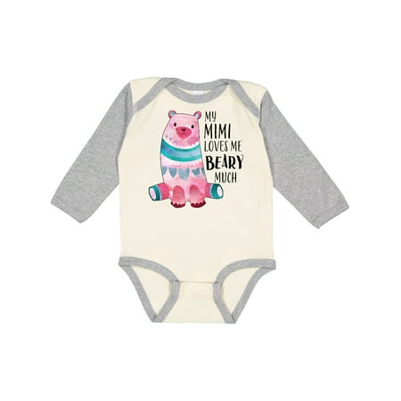 

Inktastic My Mimi Loves Me Beary Much with Cute Bear Gift Baby Boy or Baby Girl Long Sleeve Bodysuit