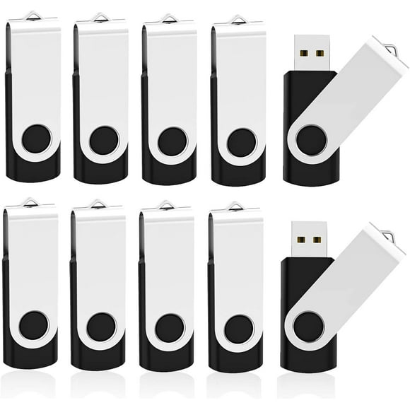 4GB USB Flash Drive Bulk Thumb Drives 10 Pack with Lanyards USB 2.0 Jump Drive 4GB Memory Sticks Zip Drive Pen Drive for Storage and Backup( BLACK 4GB*10PCS)