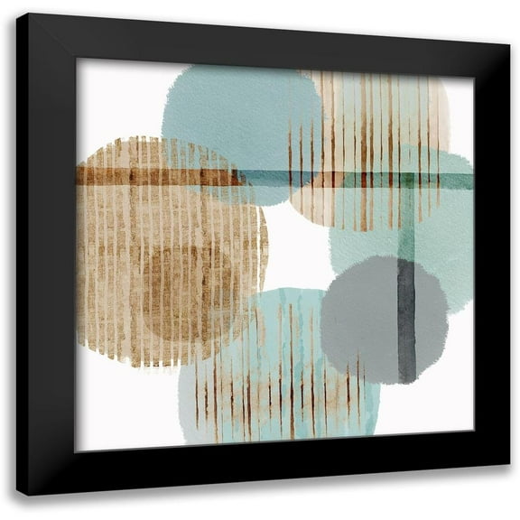 Kouta, Flora 12x12 Black Modern Framed Museum Art Print Titled - Teal Harmony II