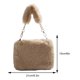 thumbnail image 2 of Bolso cuadrado de cadena para mujer, bolso de mano de felpa informal, bolso Hobo sólido, bolso de citas diarias, 2 of 7