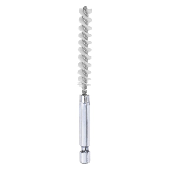 Unique Bargains Nylon Bore Brush 8mm Dia 4' Long Cleaning Twisted Wire Brush with Handle 1/4' Hex Shank