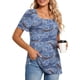 thumbnail image 2 of Camisetas informales de verano para mujer, cuello cuadrado, manga corta, túnica, blusas sueltas y cómodas OAVQHLG3B Store lin121212, 2 of 4