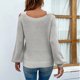 thumbnail image 4 of Jersey cruzado de punto básico con cuello halter y hombros descubiertos jerséis para mujer Tops atuendo diario FLhrweasw Nuevo, 4 of 8