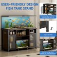 thumbnail image 4 of 55-75 Gallon Fish Tank Stand, Linor Aquarium Stand with Power Outlets and Cabinet for Fish Tank Accessories Storage, Heavy Duty Metal Frame, 52" x 9.7" Tabletop, 1200lbs Capacity (Two-Metal Net Door), 4 of 7