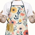 thumbnail image 2 of Pioneer Flower Floral Print Pattern Apron-Garden Aprons for Women with Pockets-Cotton Linen Waterproof Kitchen Cooking Gardening Aprons Adjustable for Kitchen,Cooking,BBQ and Salon 33x27 Inch, 2 of 7
