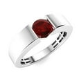 thumbnail image 2 of Mooneye 0.75 Ctw Round Garnet 925 Sterling Silver Solitaire Women Valentines Day Gift Ring, 2 of 2