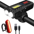 thumbnail image 1 of Luces para bicicleta, potente juego de luces LED para bicicleta recargables por USB, delanteras y traseras, luz para bicicleta impermeable con 5 modos, faro para bicicleta de montaña, bicicleta híbrid, 1 of 5