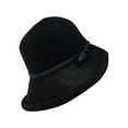 thumbnail image 2 of Dyfzdhu Women Bucket Hat Trendy Summer Bowler Sunblock Curly Rimmed Straw Sun Hats Black, 2 of 7
