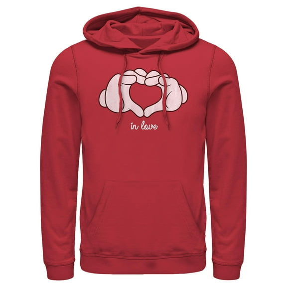 Men's Mickey & Friends White Glove Heart Pull Over Hoodie