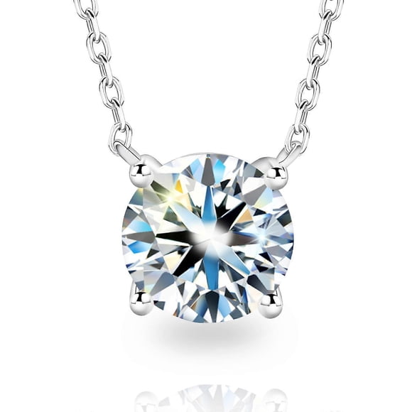 Diamond Necklace for Women, Moissanite Pendant Jewelry for Mothers Gifts, Diamond Necklace Gifts for Mothers Day with GRA Certificate Wife Mom