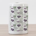 thumbnail image 3 of Leaves Ceramic Toothbrush Holder, Tropical Foliage Silhouettes Exotic Botany Hawaiian Nature Elements Vintage, Decorative Versatile Countertop for Bathroom, 4.5" X 2.7", Eggplant Green Grey, 3 of 4