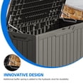 thumbnail image 4 of DEXTRUS 80 Gallon Outdoor Resin Deck Box with Side Handles, Weatherproof & Lockable Patio Furniture Storage, Light Brown, 4 of 10
