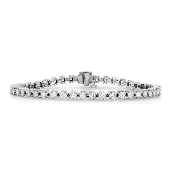 Vir Jewels 4 CTTW Diamond Tennis Bracelet 14K White Gold Classic 8 Prong Round 7 Inch