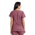 thumbnail image 2 of Barco Grey's Anatomy Signature 2121 Women's Two Pocket Notch Yoke Neck Scrub Top Wine Shade XXS, 2 of 2