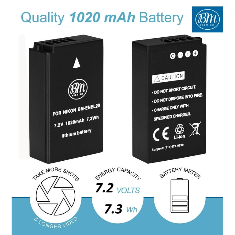 1200mAh EN-EL20 EN EL20 ENEL20 Camera Li-Ion Battery + USB LCD Charger For Nikon 1 J1 J2 J3 S1 Camer I.602148645