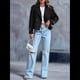 thumbnail image 5 of Chaqueta Gabardina Informal Holgada de Larga con Doble Botonadura y Solapa con Muescas para Mujer, con Bolsillos. Negro XXL, 5 of 8