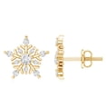 thumbnail image 3 of Rosec Jewels Lab Created Diamond Snowflake Stud Earrings for Women (Ef-Vs Quality), with Screw Back - Christmas Gift, 10K Yellow Gold, 3 of 6