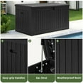 thumbnail image 4 of Uforic 150 Gallon Large Outdoor Deck Box, Double-Wall Resin Storage Box with Side Handles, Waterproof & Lockable,Black, 4 of 9